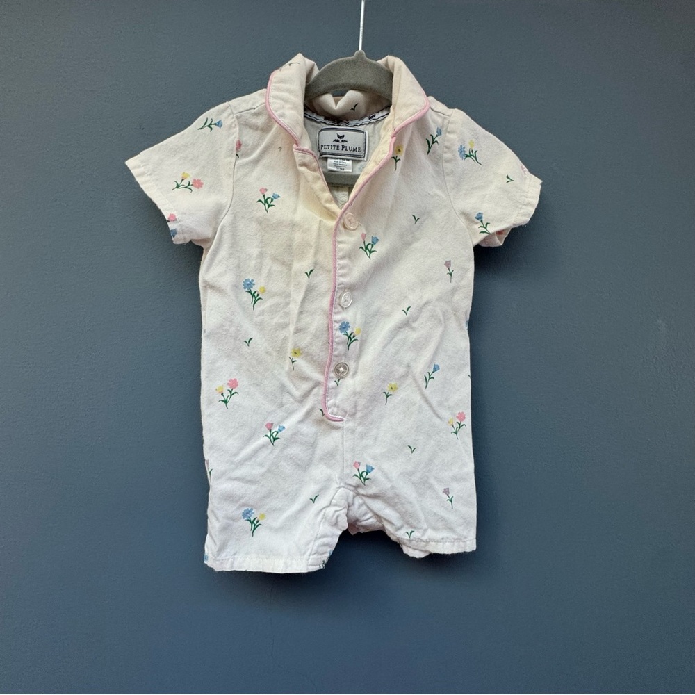 Petite Plume Peter Pan Floral Baby Romper